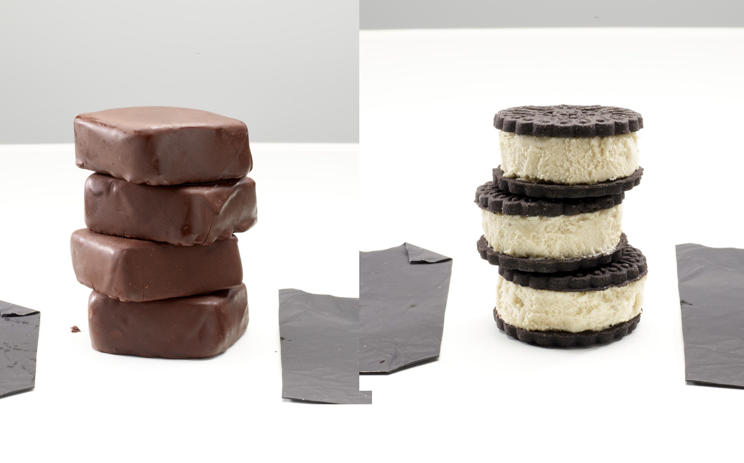 Ice cream stacks before retouching
