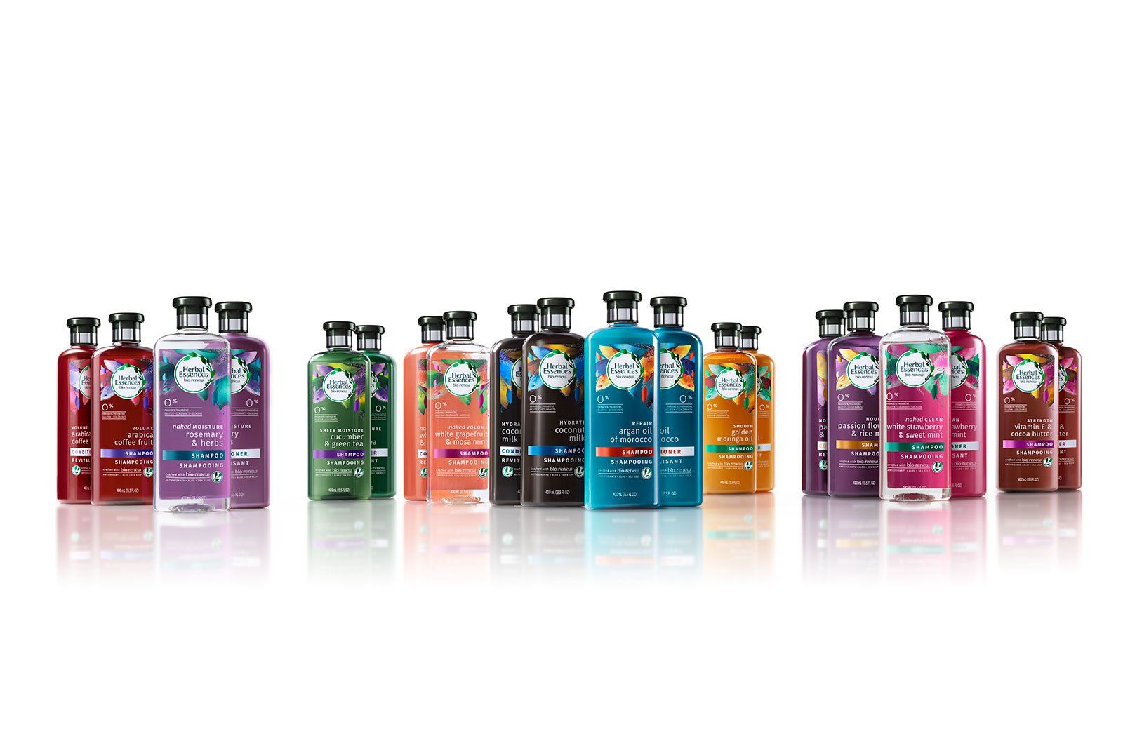 Shampoo bottles after retouching