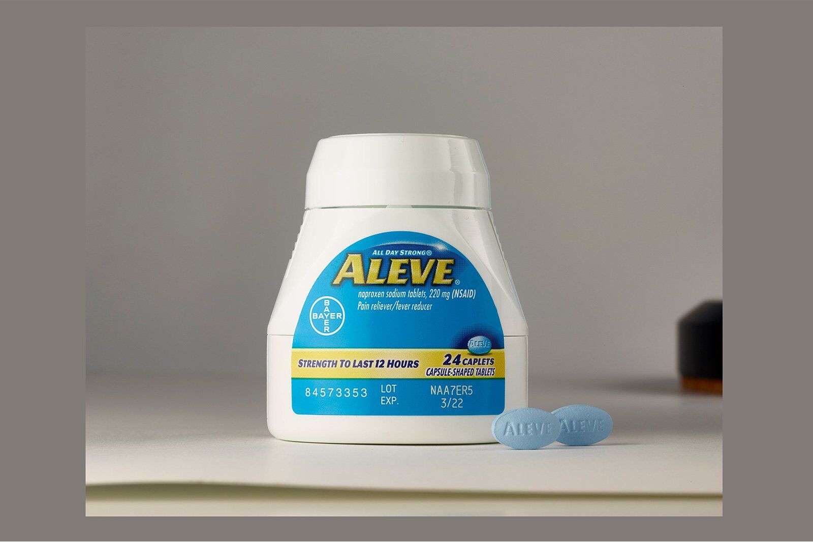 Aleve Bottle Product Before Photo Retouching