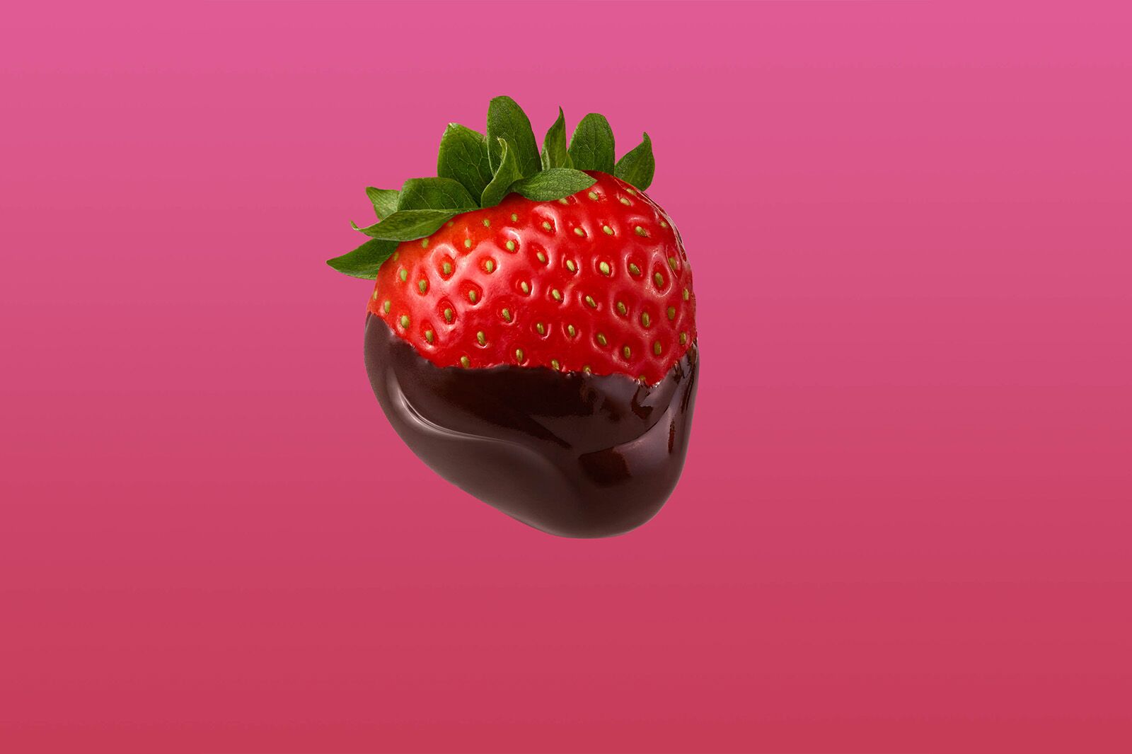 Before retouching food photography chocolate strawberry