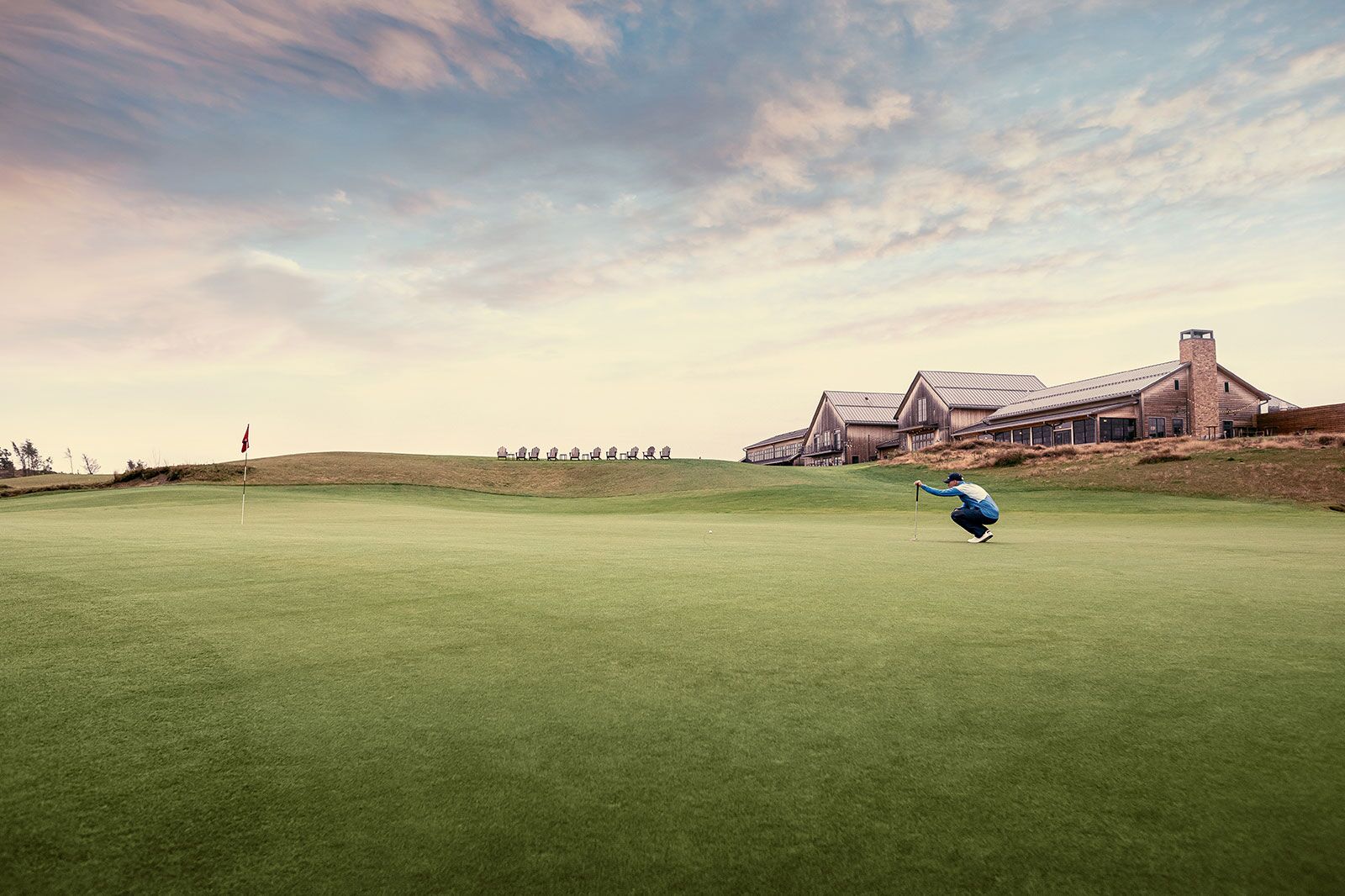 lifestyle photography retouching on golf course - after retouching